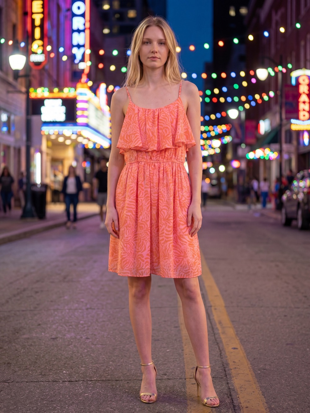 Lilly Pulitzer Pink Orange Ruffle Sundress Small NWT